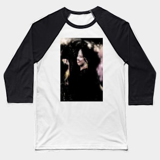 Beautiful girl, look like monster, vampire, somehow happy and safe. Dark but beautiful. Baseball T-Shirt